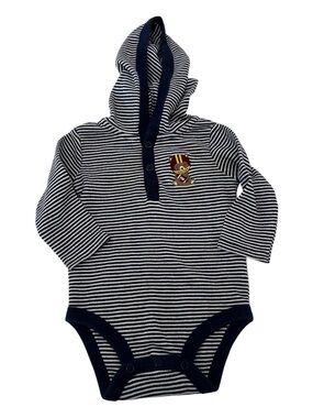 Carters Striped Navy & White Hooded Bodysuit Football Baby Size 6 Months